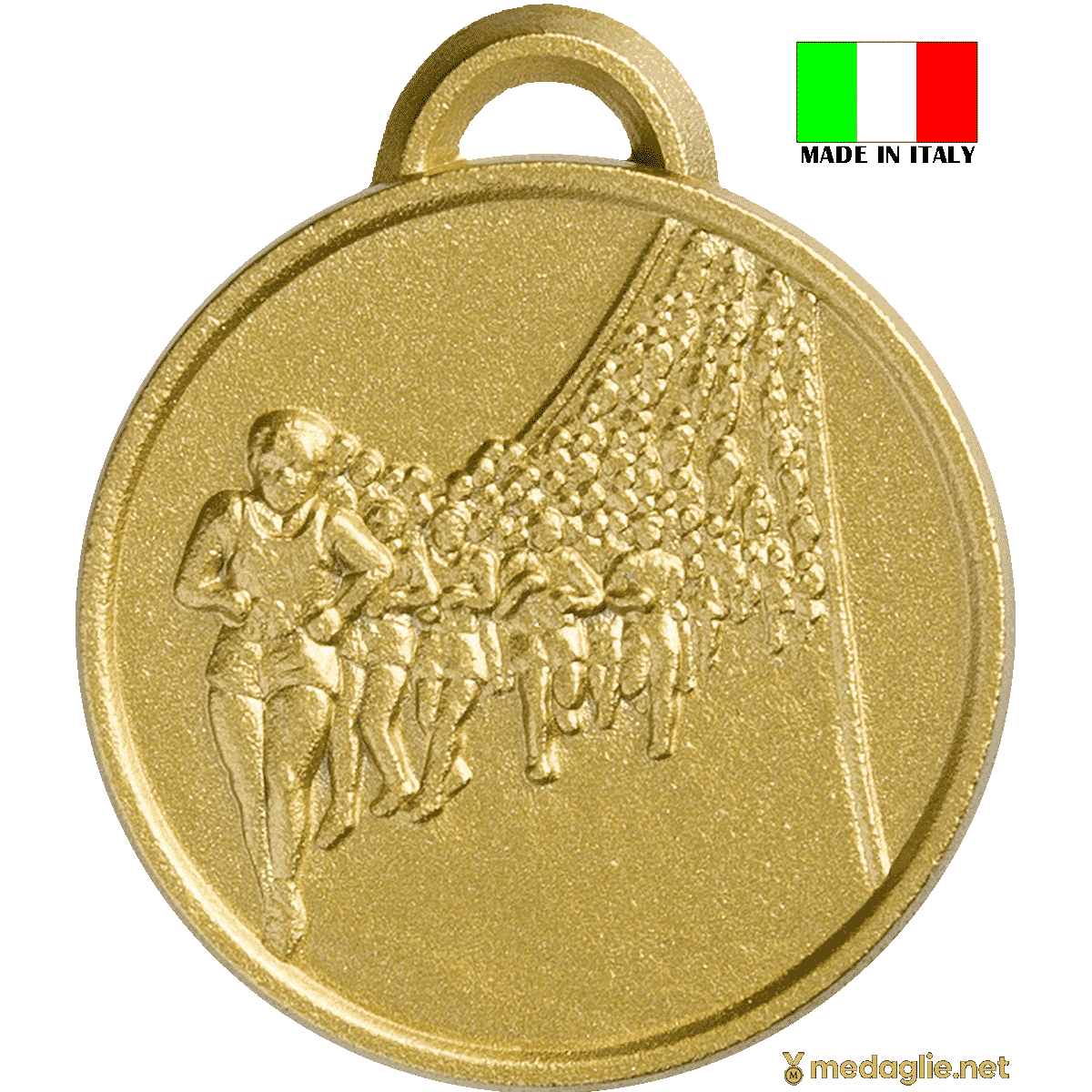 z0059 Medaglia di Atletica Leggera e Podismo con retro personalizzabile, realizzata in Zama di alta qualità, Made in Italy, ideale per gare, eventi sportivi e premi speciali