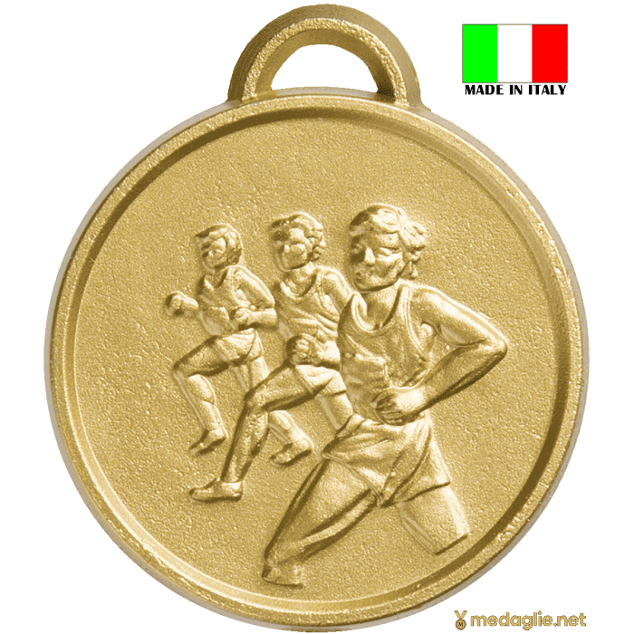 Medaglia di Atletica Leggera e Podismo con retro personalizzabile, realizzata in Zama di alta qualità, Made in Italy, ideale per gare, eventi sportivi e premi speciali