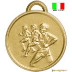 Medaglia di Atletica Leggera e Podismo con retro personalizzabile, realizzata in Zama di alta qualità, Made in Italy, ideale per gare, eventi sportivi e premi speciali