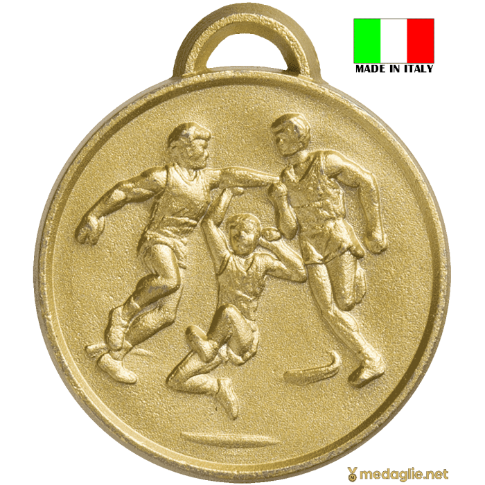 Medaglia di Atletica Leggera e Podismo con retro personalizzabile, realizzata in Zama di alta qualità, Made in Italy, ideale per gare, eventi sportivi e premi speciali