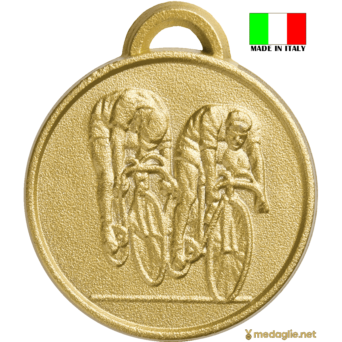 z0018 Medaglia coniata ciclismo Made in Italy con retro personalizzabile