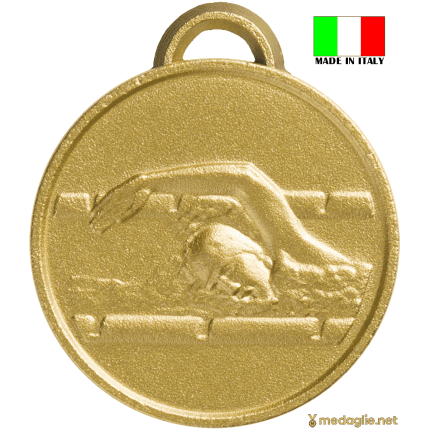 Medaglia nuoto personalizzabile coniata fronte