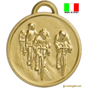 Medaglia sportiva ciclismo con finitura dettagliata e personalizzazione retro