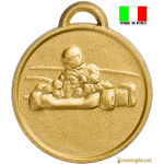 Medaglia gokart con retro personalizzabile