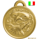 Medaglia carnevale con maschera coniata fronte