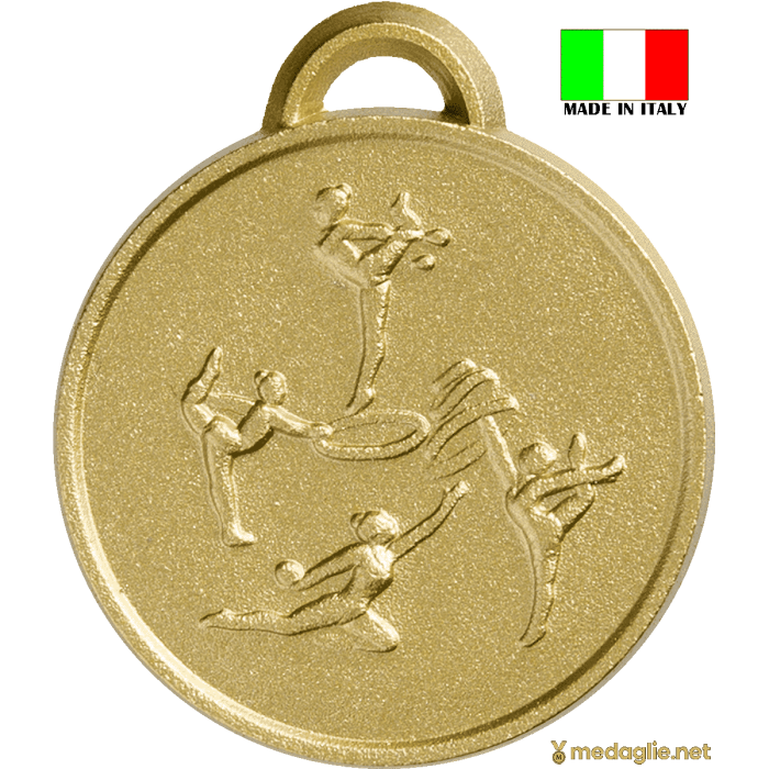 Medaglia coniata ginnastica fronte dettaglio Made in Italy
