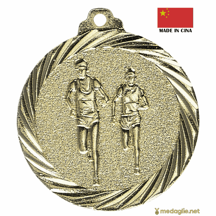 Medaglia podismo coniata color oro