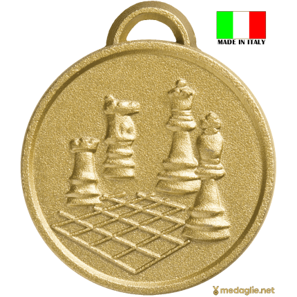Medaglia scacchi coniata personalizzabile