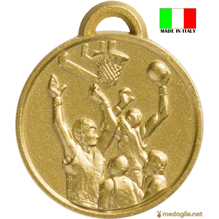 Medaglia basket in metallo coniata