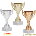 Coppa premiazione oro argento bronzo 22 cm
