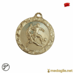 Medaglia Sportiva Personalizzabile Calcio Coniata Diametro 32 mm Oro con Nastro Tricolore