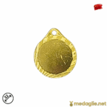 Medaglia Sportiva Personalizzabile Raggi di Luce Diametro 32 mm Oro con Nastro Tricolore