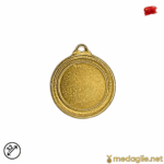 Medaglia Sportiva Personalizzabile Eco Tondo Ø32 Oro con Nastro Tricolore