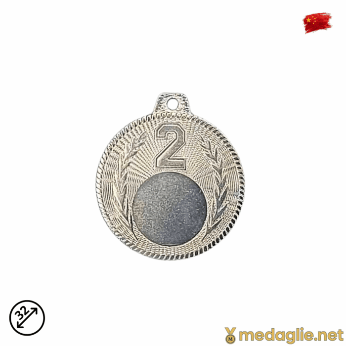 Medaglia Sportiva Personalizzabile 1° 2° 3° Posto Ø32 Oro Argento Bronzo con Nastro Tricolore - immagine 3