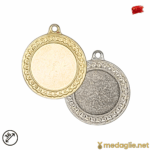 Medaglia Sportiva Personalizzabile Ghirlanda Ø36 Oro e Argento con Nastro Tricolore