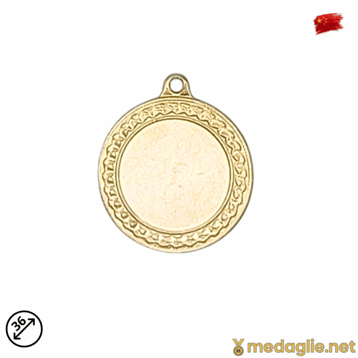 Medaglia Sportiva Personalizzabile Ghirlanda Ø36 Oro e Argento con Nastro Tricolore - immagine 2