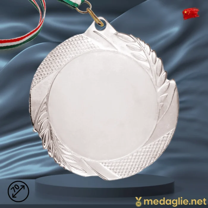 Medaglia-Sportiva-Personalizzabile-Linea-Laurea-sagomata-Sport-diam.70-ARGENTO