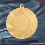 Medaglia Sportiva Personalizzabile Raggi di Sole Diametro 50 mm Oro e Argento