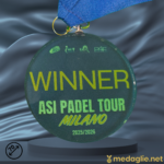 Medaglia cristallo 70 mm con nastro tricolore